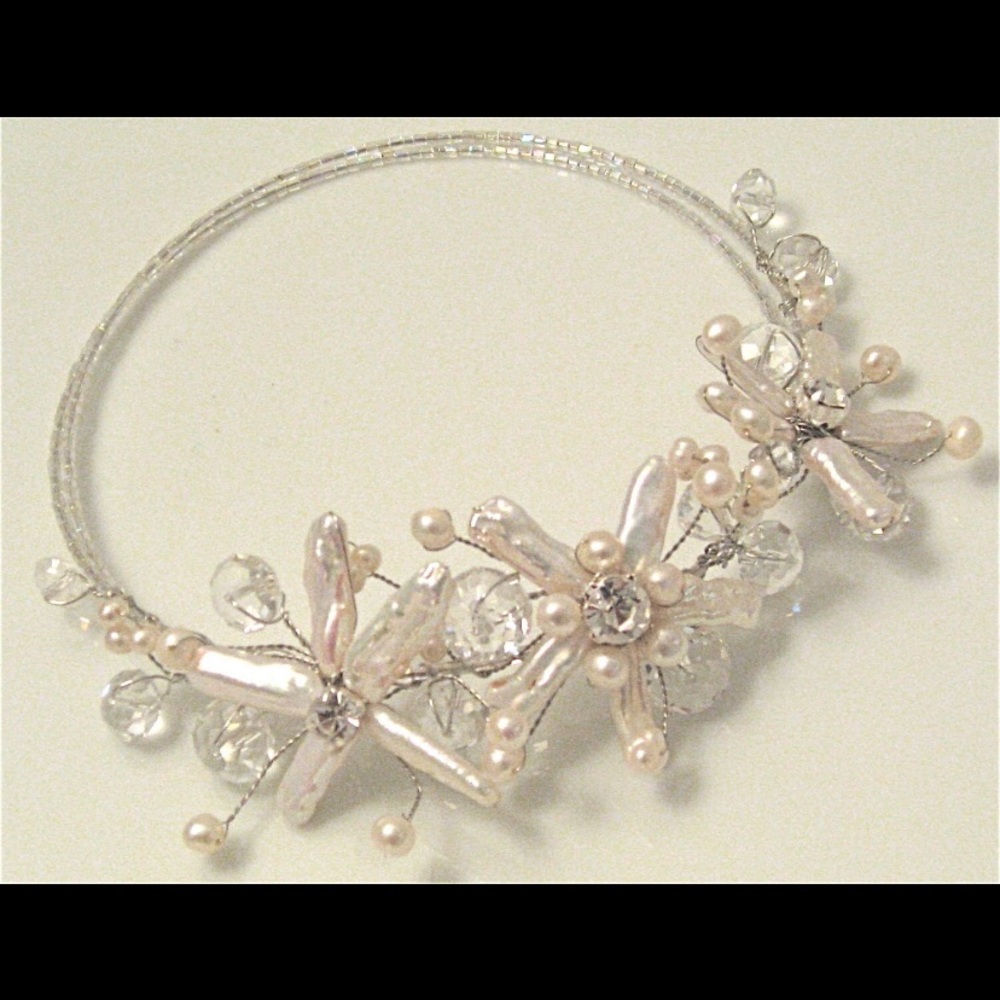 Freshwater pearl and Swarovski Crystal headband/necklace